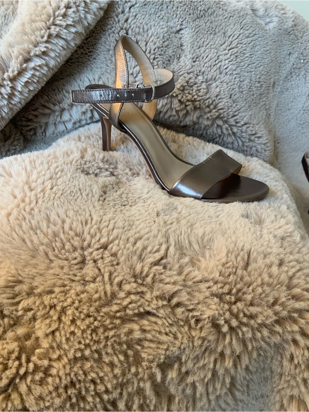 Ralph Lauren Metallic Brown Ankle-Strap Heel